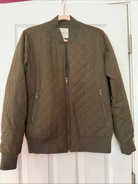 Thread & Supply Olive Quilted Bomber Jacket